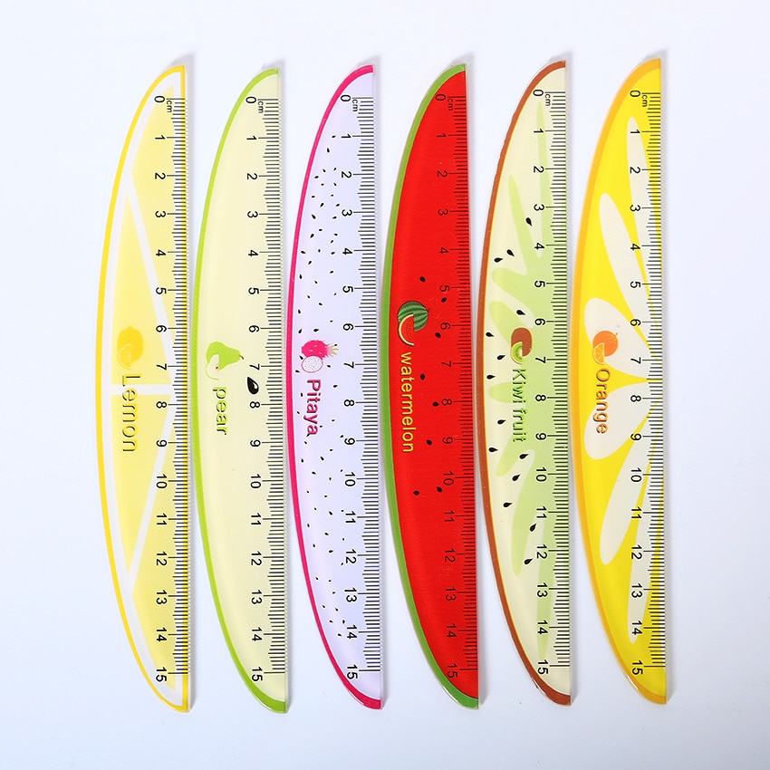 1PC 15cm Fruits Pattern Plastic Ruler Measuring Straight Ruler Tool Office Stationery