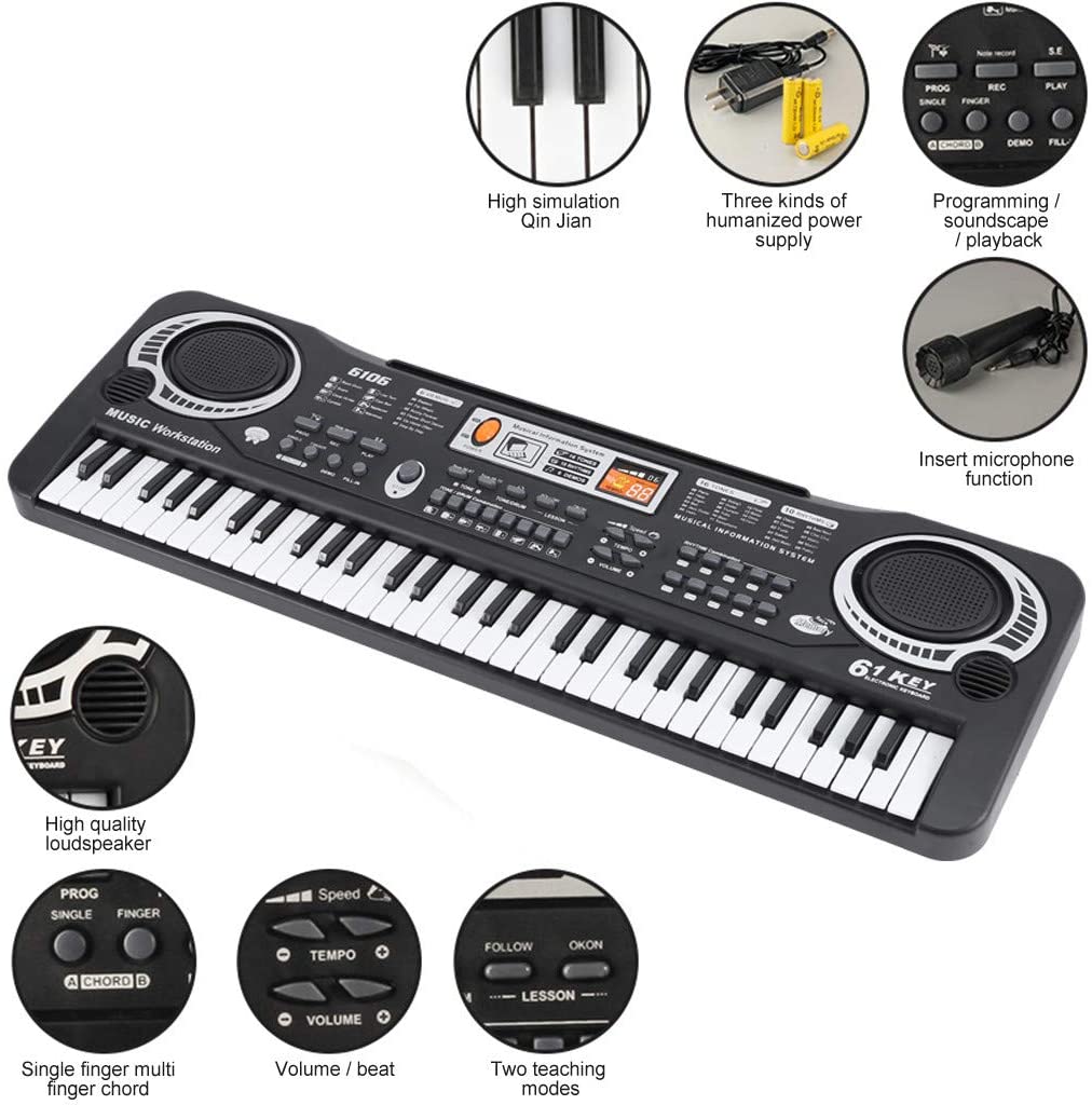 Multifunctional Children’s Electronic Piano 61-key Electronic Digital Piano Instrument Set with Microphone