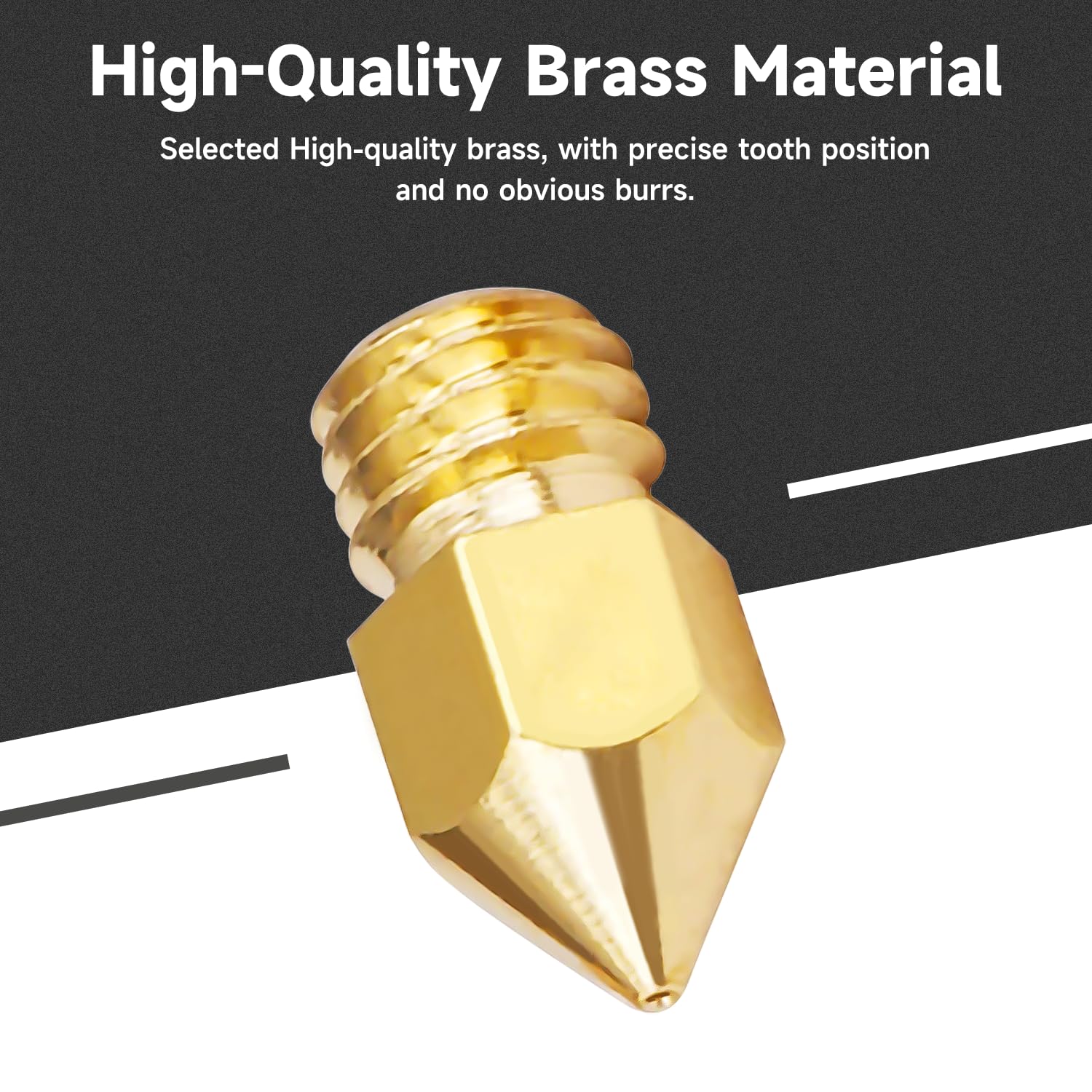 Creality 10PCS 3D Printer MK8 Brass Nozzles 0.2/0.3/0.4/0.6/0.8/1.0mm Ender 3 Extruder Stainless Steel Nozzles for 3D Printers