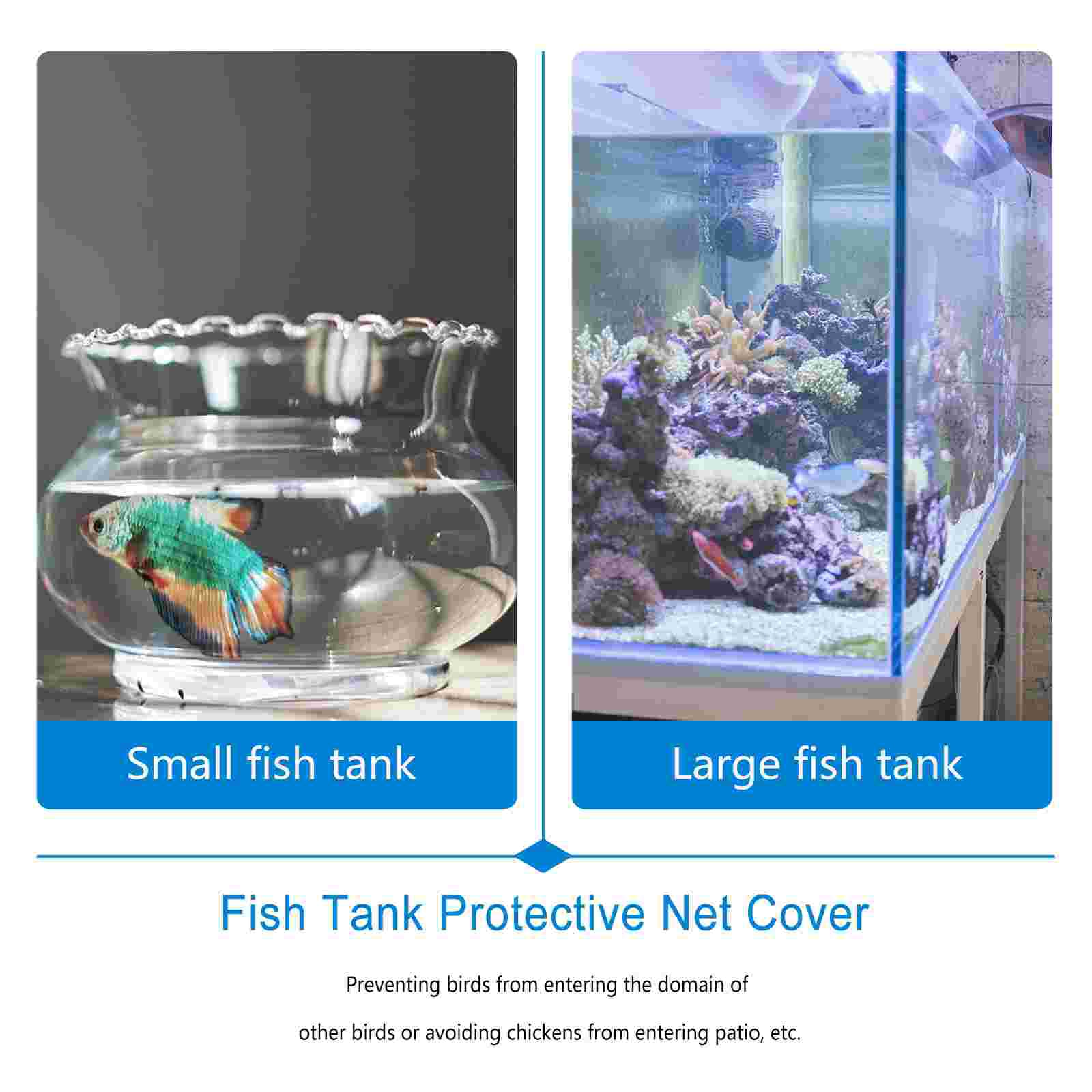 Red antisalto para acuario, cubierta protectora para pecera, malla transparente, 1m/1,2 m