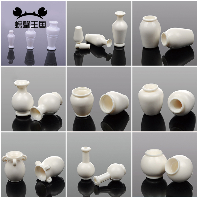 10pcs Della Resina Mini Vaso di Modelli di Figura Quotidiano Accessori Della Decorazione FAI DA TE Creativo Artigianato Materiali Regali per I Bambini bianco