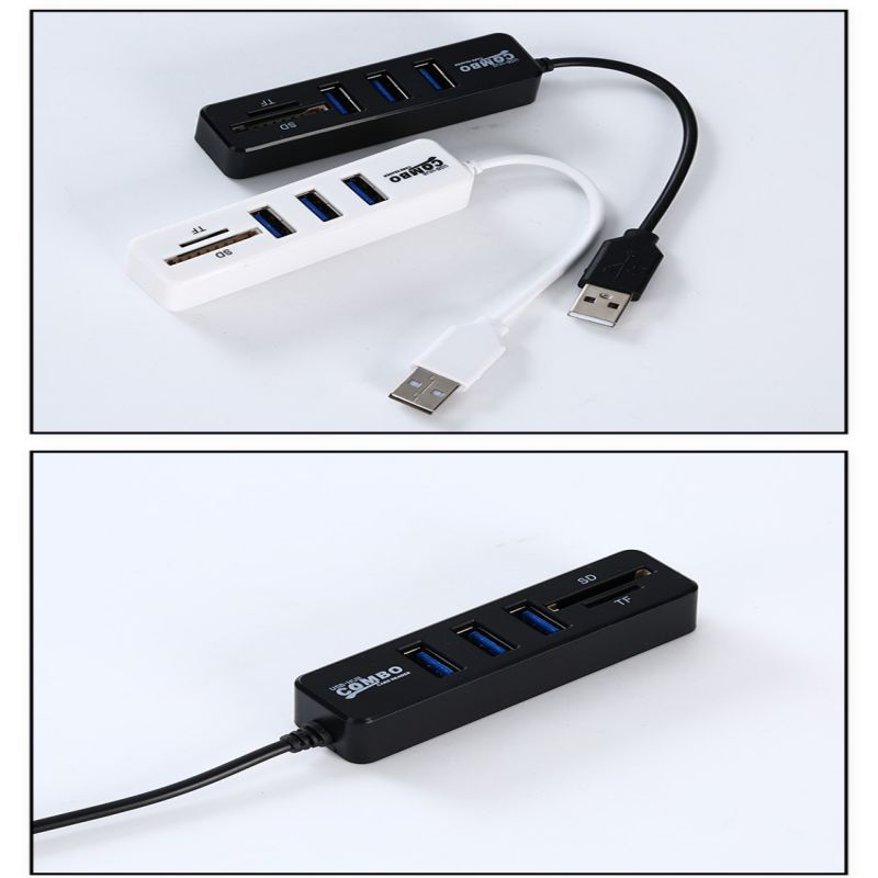 Usb hub 2.0 multi usb 2.0 hub usb splitter høj hastighed 3 /6 porte 2.0 hab tf sd kortlæser alt i en til pc computer tilbehør