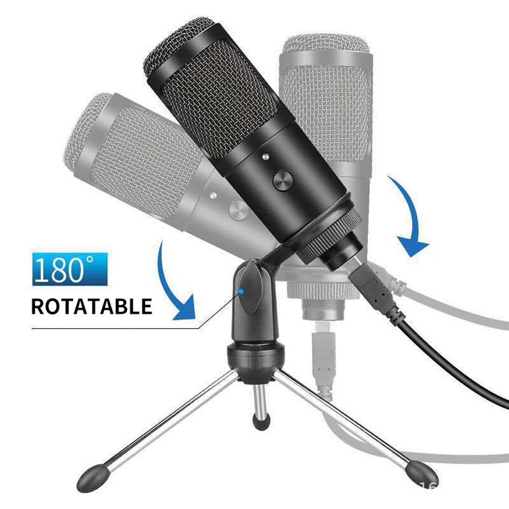 Desktop Singing Home Office Accessories Adjustable Angle Live Broadcast USB Microphone Chatting Recording Clear Sound Capacitive