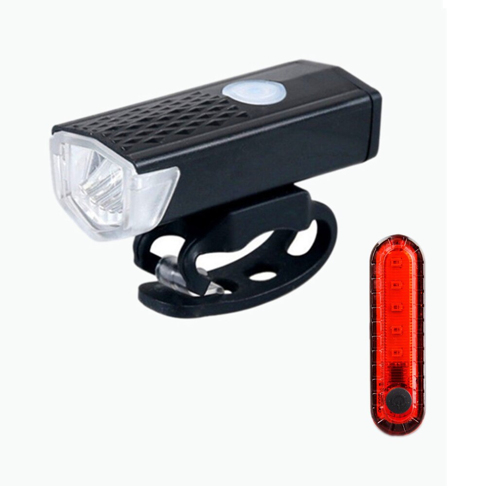 Bike Bicycle Light Headlight Battery USB LED Rechargeable Waterproof Handlebar Frame Lamp Flashlight High Luminosity White Other: Black Headlight-056
