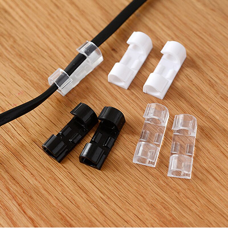 Clips de plástico transparente para Kabel, organizador de Clips de plástico para Klem, Dls Homeful, 20 unidades