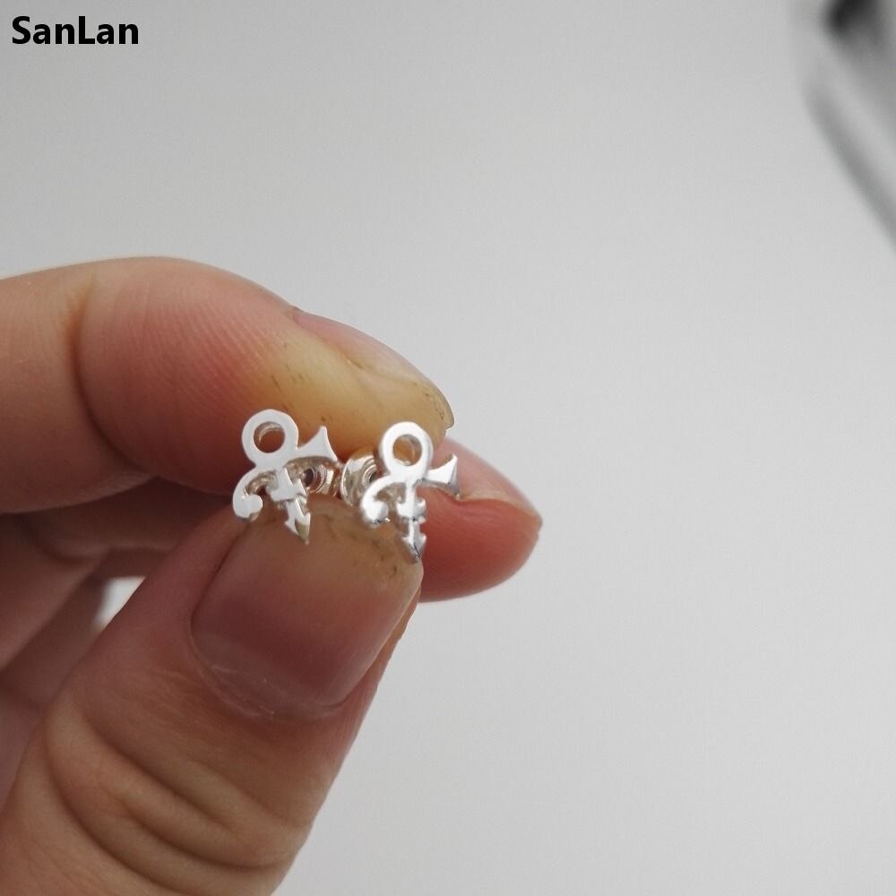 Cute Tiny Stud Earrings Prince Symbol Earring Jewelry for Women Girls SanLan