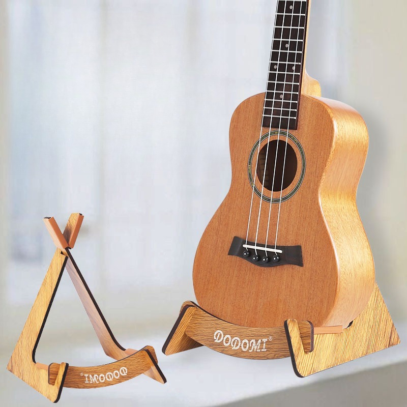 Soporte de madera para guitarra, bajo, ukelele, estante de exhibición de almacenamiento ligero desmontable para tienda, accesorios clásicos para instrumentos musicales: Borgoña