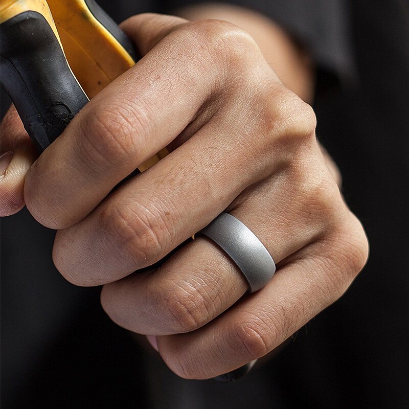 7Pcs Rubber Siliconen Vinger Ring Flexibele Hypoallergeen Wedding Engagement Ring Creatieve Eenvoudige Mode Paar Accessoires