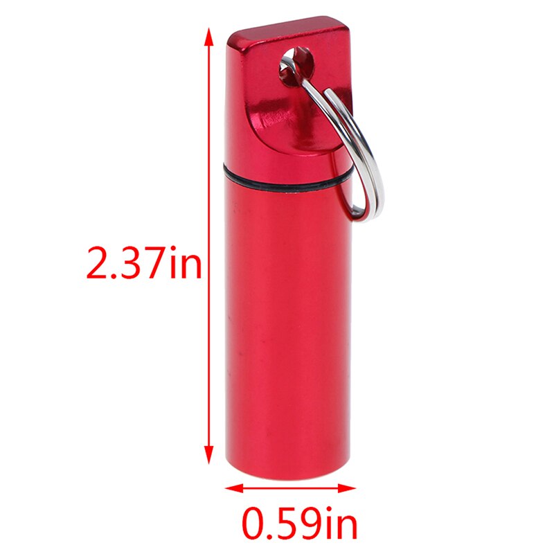 Pastillero de aluminio resistente al agua, estuche para medicamentos, portabotellas, llavero, pastillero para exteriores, pastillero, 4 colores, 1 ud.