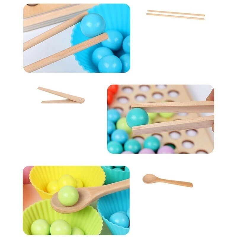 TOYANDONA Holz Abakus Lernspielzeug Bunte Zählperlen Stäbe Perlen