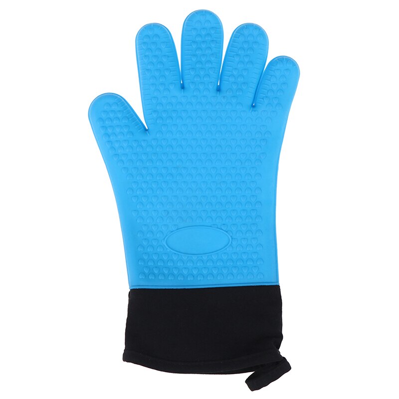 Siliconen handschoenen keuken hittebestendige handschoenen temperatuurbestendige handschoenen koken bakken bbq oven handschoenen keukenaccessoires: Blauw