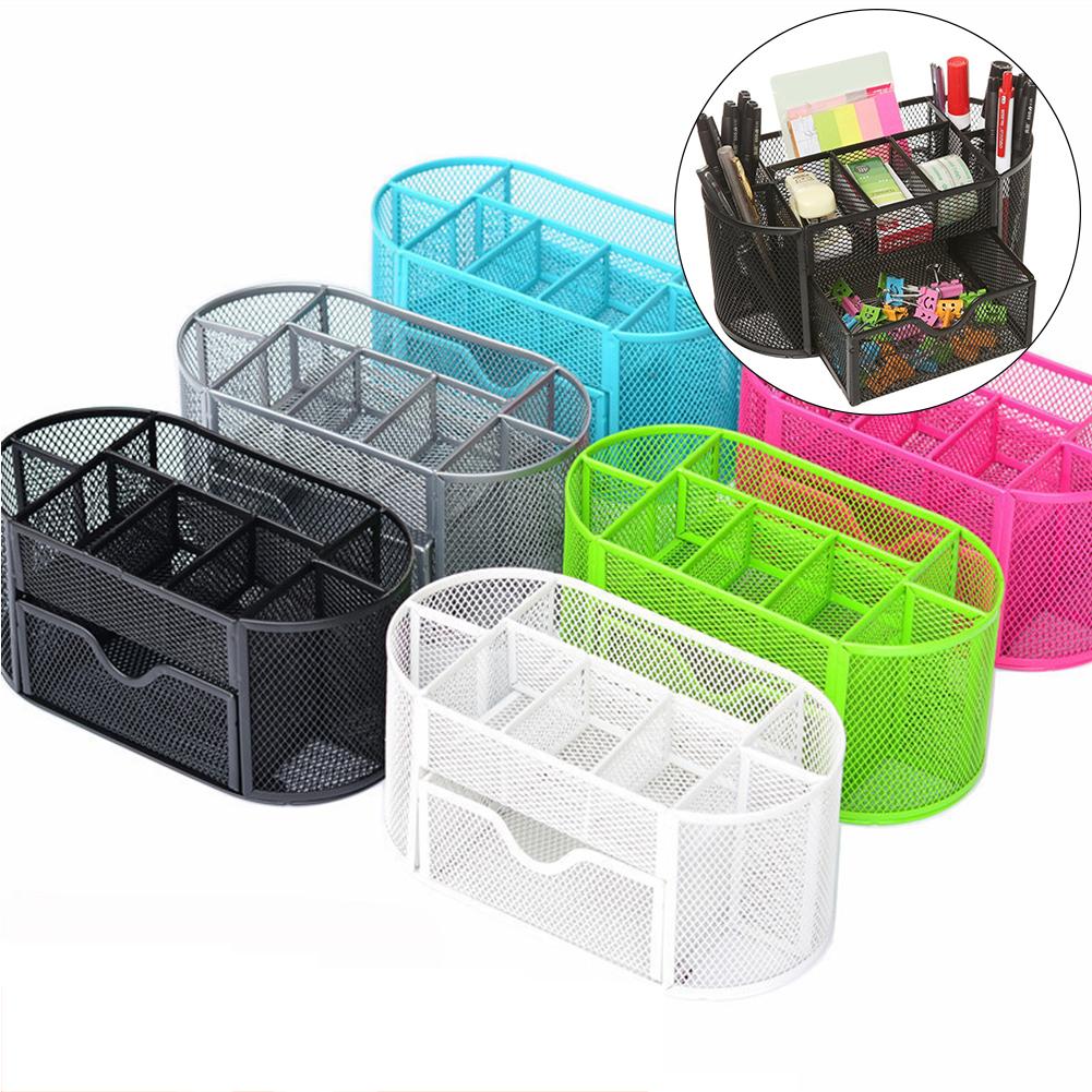 9 Compartments Students Desktop Stationery Collection Organizer Office Pen Holder