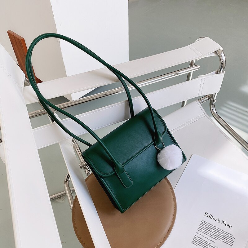 Met de naam fur ball dames winter pu leren crossbody tas met merknaam, trendy schoudertassen, trendy handtassen: Groente