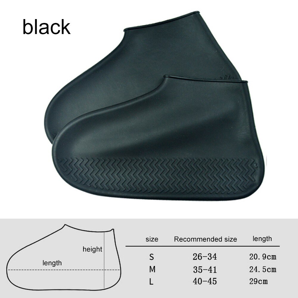 Outdoor Waterproof Shoe Covers Women Sport Shoe Cover Thermal Mountain Bike Waterproof Men Overshoes Protector 3 Size Cycling: Black / L