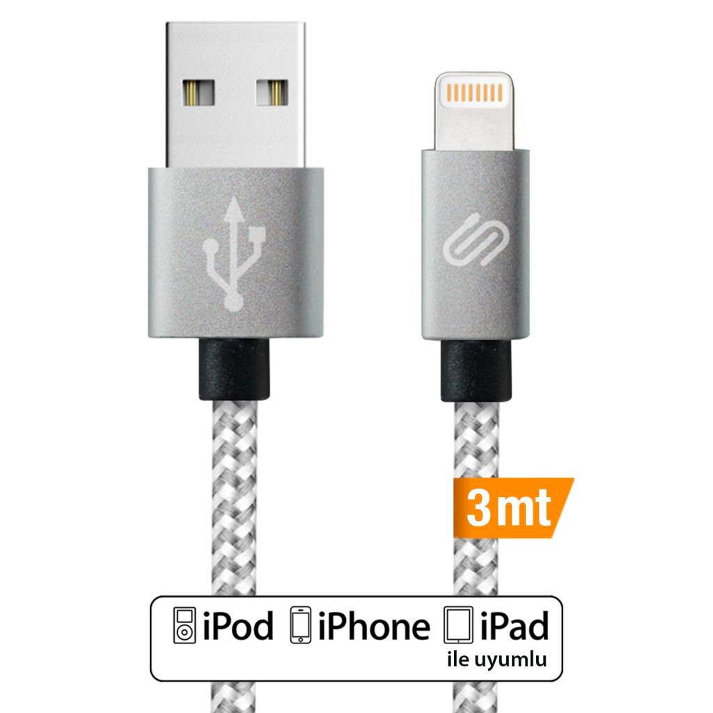 QWERTS Apple iPhone 5 6 7 8 X USB Fast Data Charger Cable 3 Metre