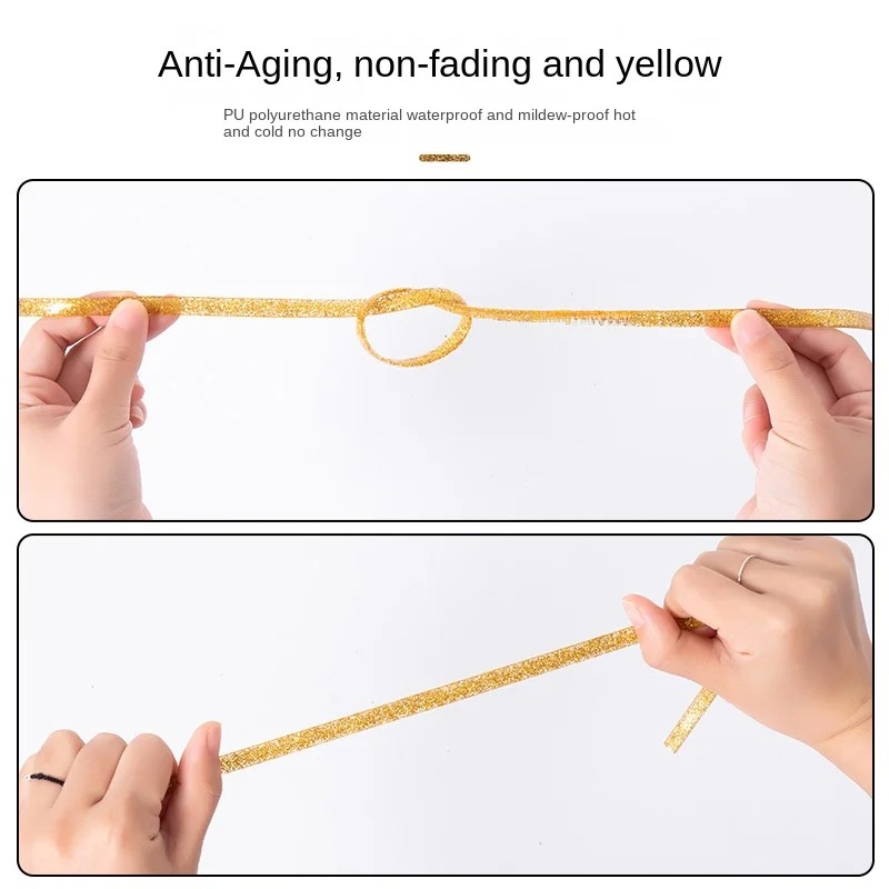 Self-Adhesive Ceramic Tile Gap Tape Kitchen Bathroom Waterproof Mildewproof Stickers Beautiful Seam Tapes sparkle Decor Strip