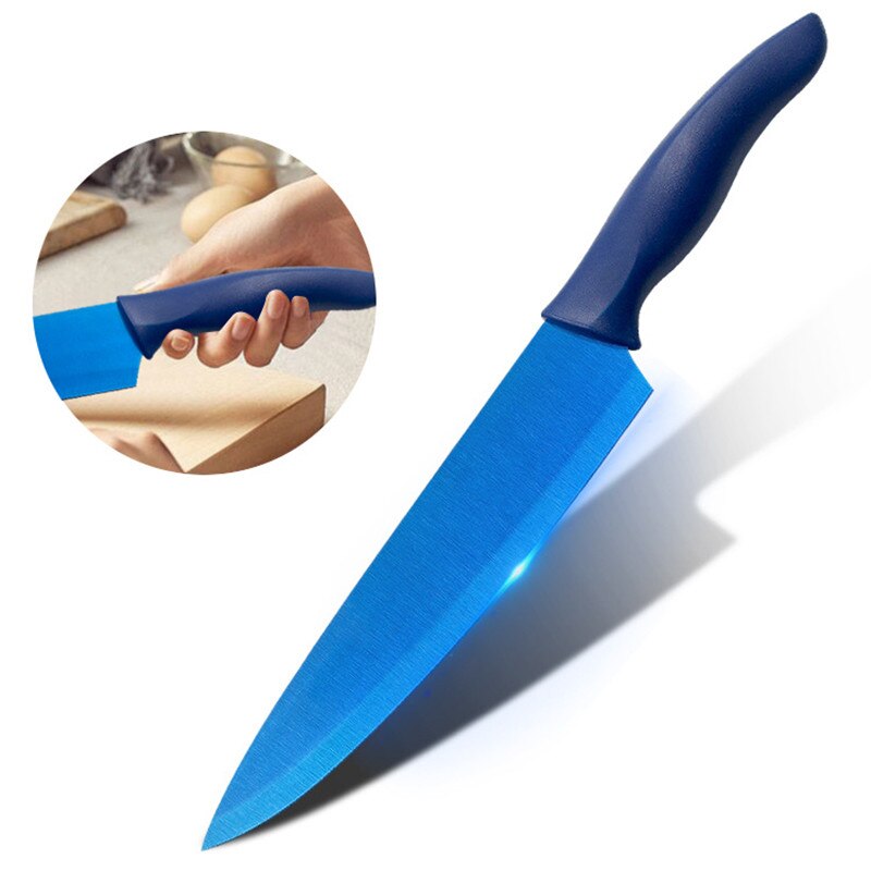 6 Pieces Chef Knife Matte Black Titanium Plated Knife Set Stainless Steel Forged Kitchen Knife Set Sharp Knife Set