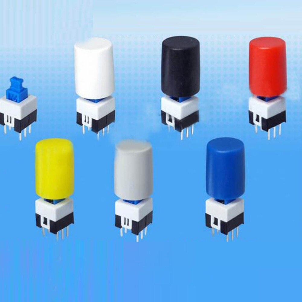 200 stücke 9,5*12mm selbst verriegelung taste cap push button switch cap multi farbe taste kappe für höhe 5,8/7/8/8,5mm