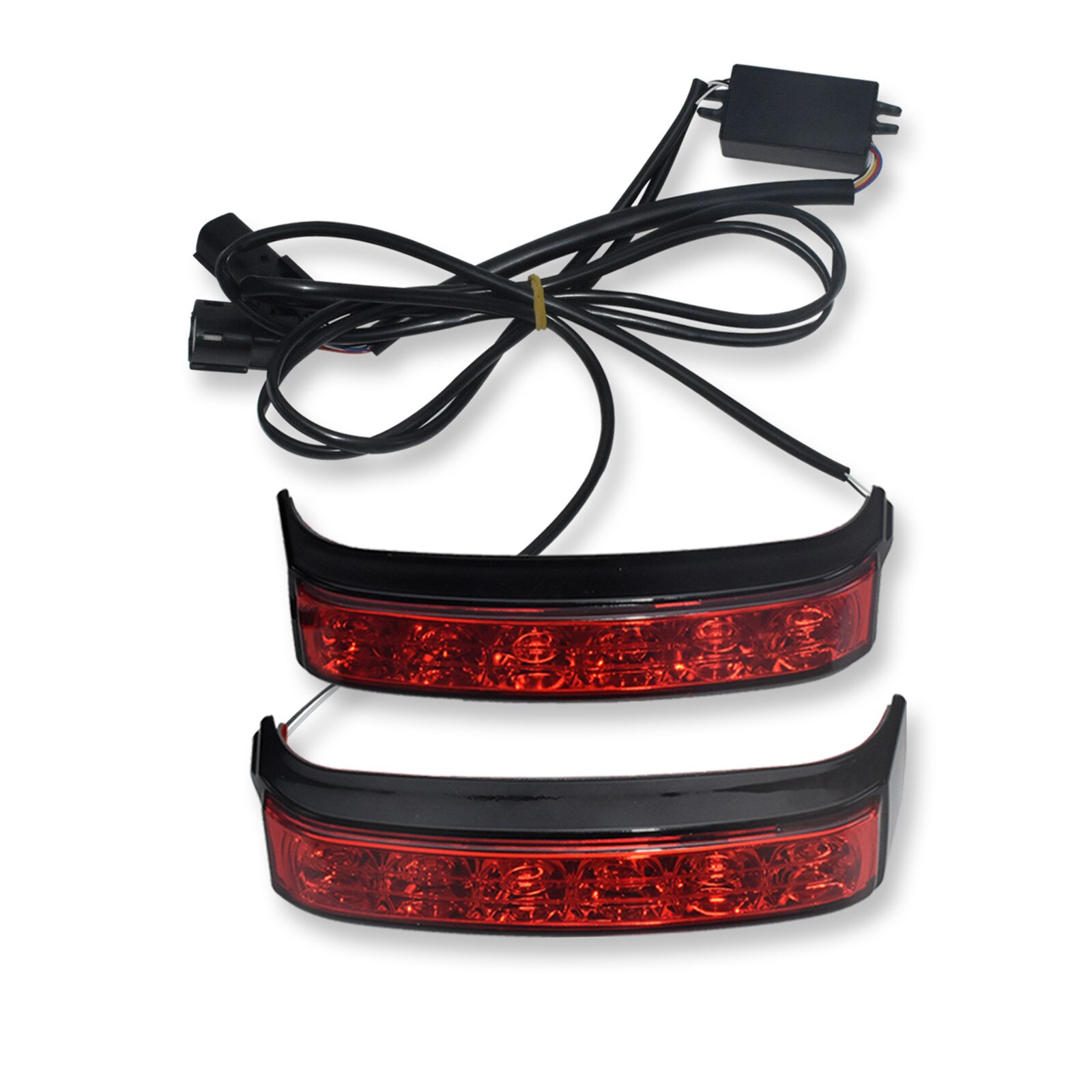 Motorcycle LED Saddlebag Run Brake Turn Signal Light Black/Chrome Housing Smoke Red Lens Lamp For Harley Touring Road King 14-21