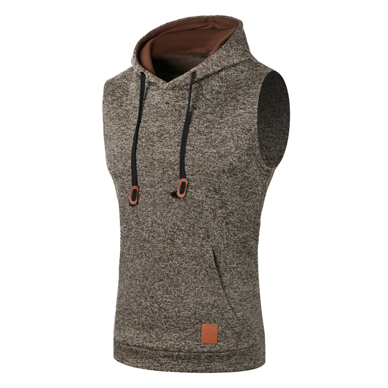 Heren mouwloze hoodies mode casual hooded sweatshirt heren bodybuilding tanktop sportief shirt vest vest gym: M / Goud
