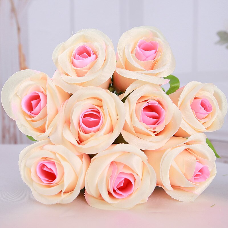 Gul ægte touch rose kunstige silke blomster blomster dekorative blomster hjem eller jul fest dekoration bryllup dekoration