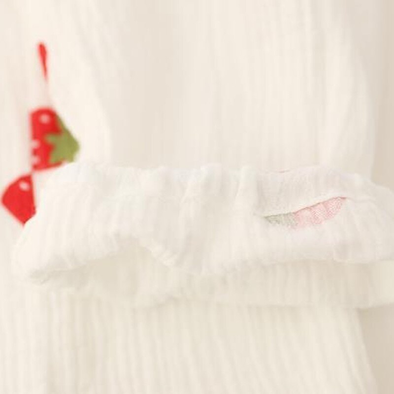 Japansk pyjamas til kvinder sommer bomuldsskåret pyjamas med jordbærprint kimono pyjamas komfortabelt nattøj 2 -delt sæt hjemmedragt