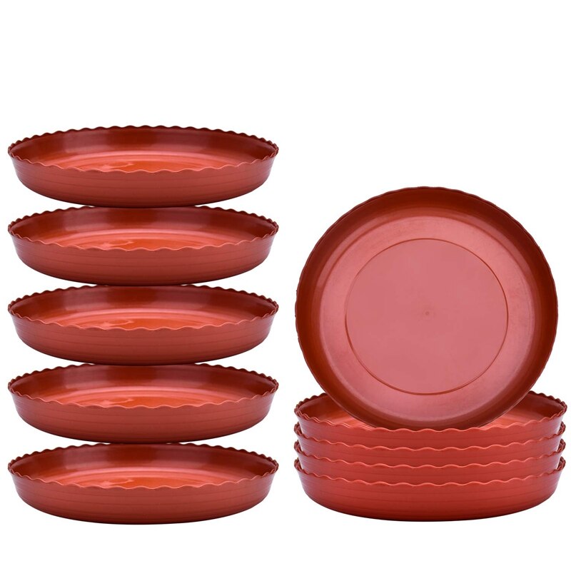 Plantenschotel 8 inch plastic bloempot druppelbakken voor binnen- en buitenplanten bloempot rond  (10 stuks)