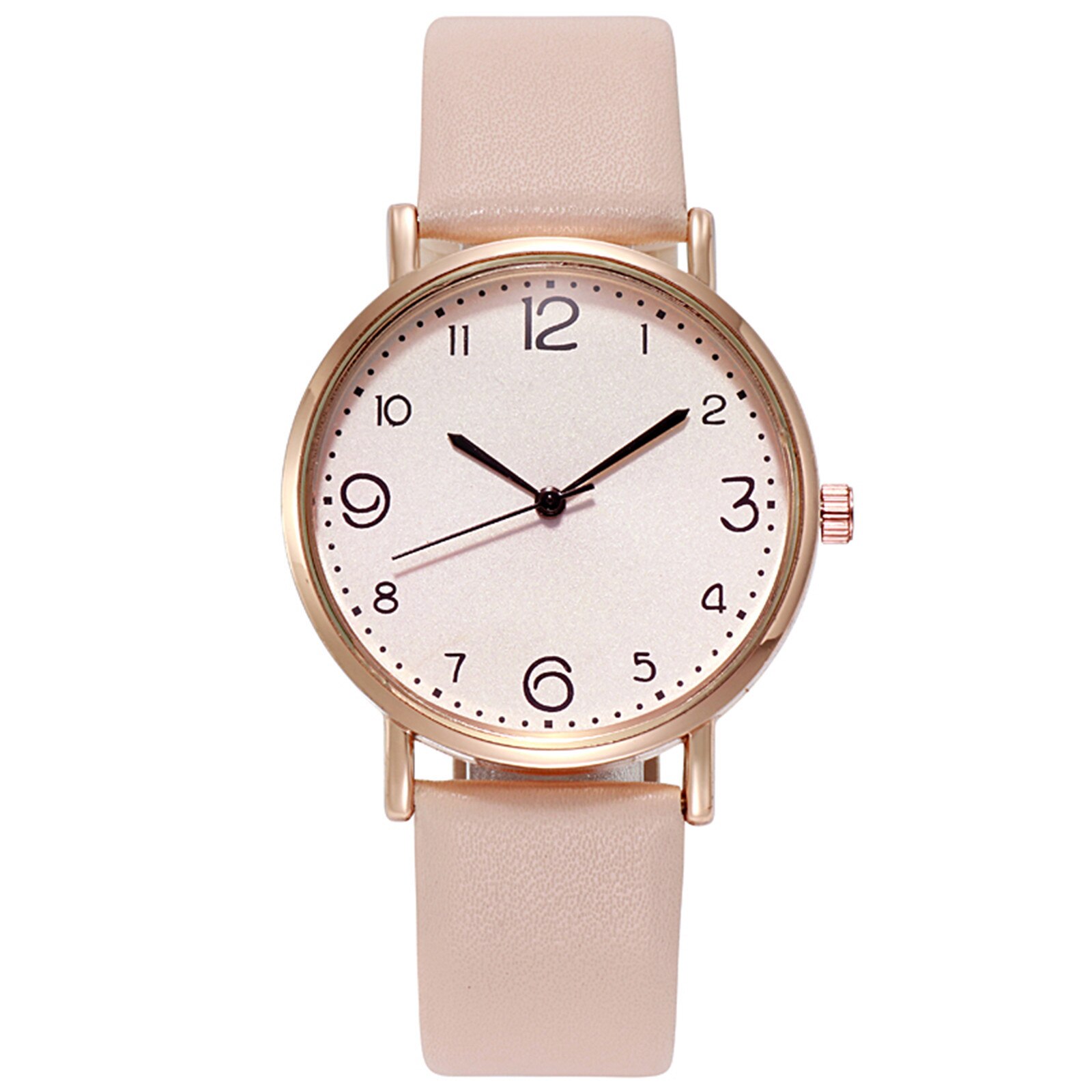 Vrouwen Luxe Quartz Legering Horloge Dames Rvs Dial Casual Bracele Horloge Lederen Horloge Zegarek Damski: Beige