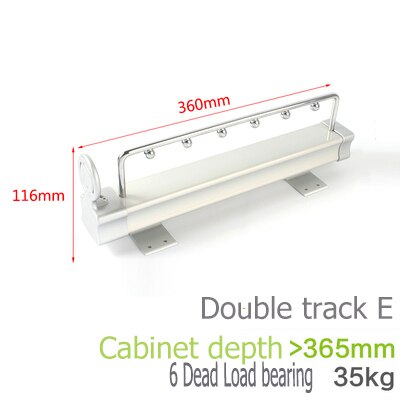 Top Mounted Sliding Pull Out Pull-out Closet Wardrobe Cloth Hanger Rack 25/30/35/40/45/50CM Heavy Duty Retractable Closet: Silver 360mm