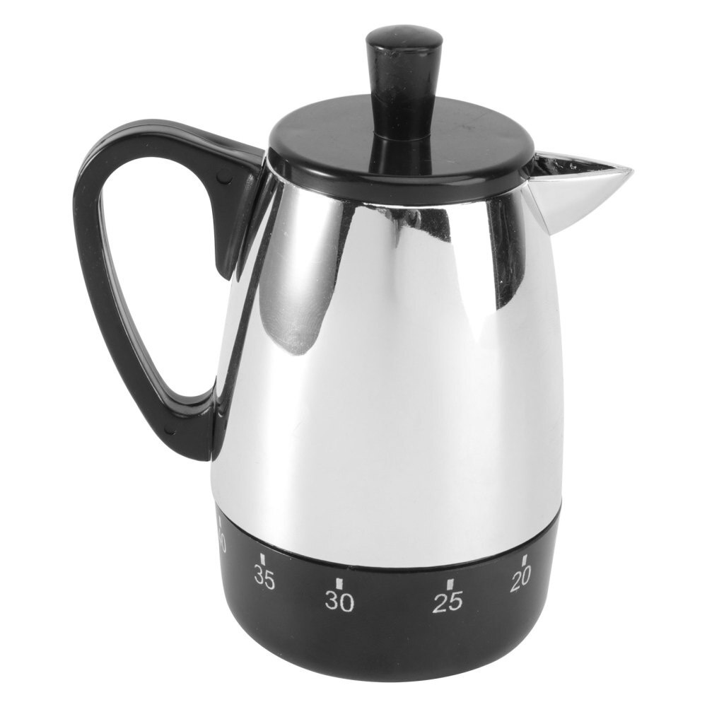 1Pc Lovely Timer Kettle Shaped Mechanical Timer Time Management Tool for Student: Default Title