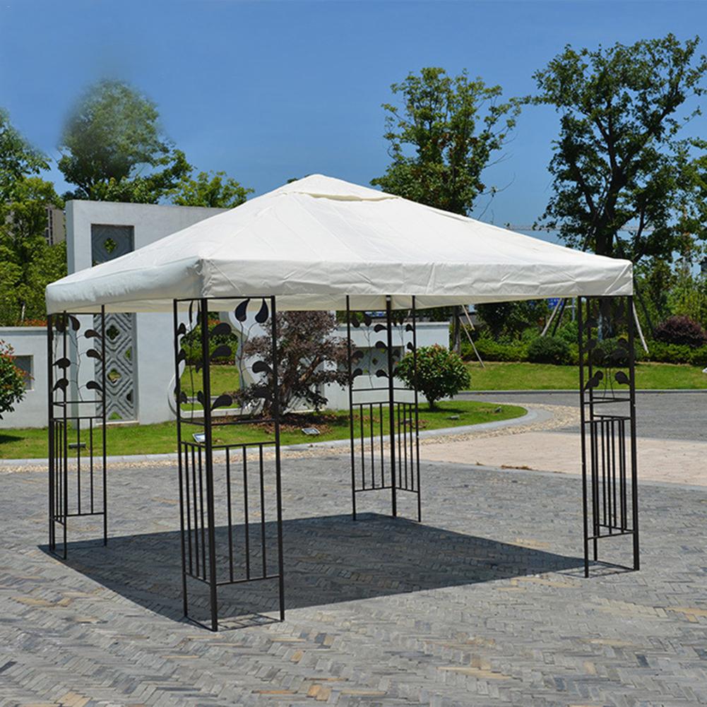 3x3m Outdoor Gazebo Cover Waterproof 300D Polyester Cloth Sun Canopy Gazebo Top Replacement Cloth Cover For Courtyard Garden