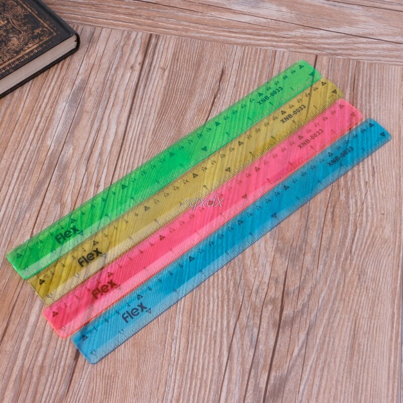 Soft Ruler multicolour student flexible ruler tape measure 15cm 20cm 30cm(6\8\12inch) Straight Ruler Office School supplies July