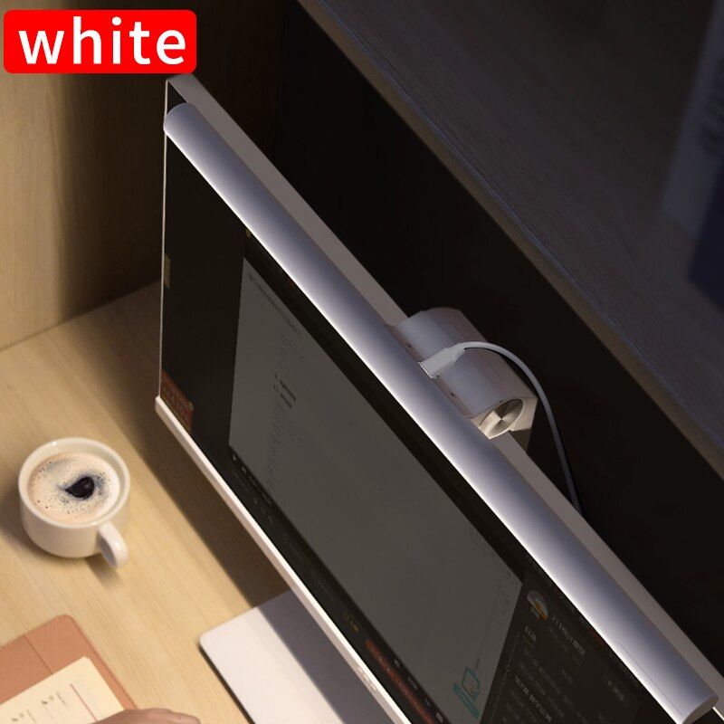 Xiaomi Mijia Lite Bureaulamp Opvouwbare Student Ogen Bescherming Usb Type-C Voor Computer Pc Monitor Screen Bar Opknoping licht Led: Baseus White