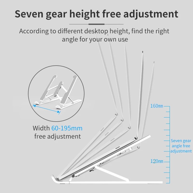 Verstelbare Opvouwbare Laptop Stand Desktop Notebook Houder Draagbare Laptop Lade Bureau Riser Voor Macbook Pro Air Ipad Pro Dell Hp