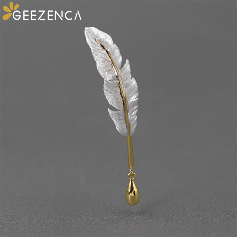 Originele 925 Sterling Zilveren Veer Pen Broche Fijne Sieraden Voor Vrouwen Kerst Jaar