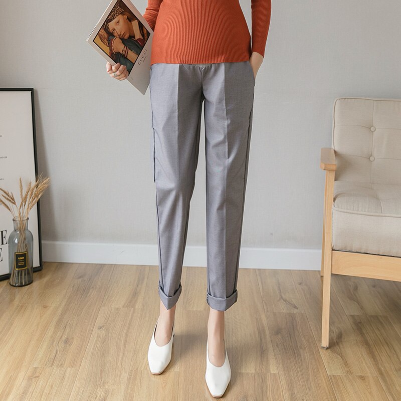 Summer Pregnant Women Trousers Full Length Maternity Clothes Formal Belly Pants Office Lady Pencil Pants