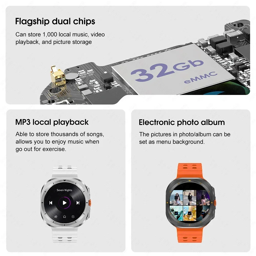Novo galaxy watch 7 ultra relógio inteligente 32gb de memória gps nfc masculino 1.5 "tela amoled rastreador de fitness saúde pulseira inteligente para samsung