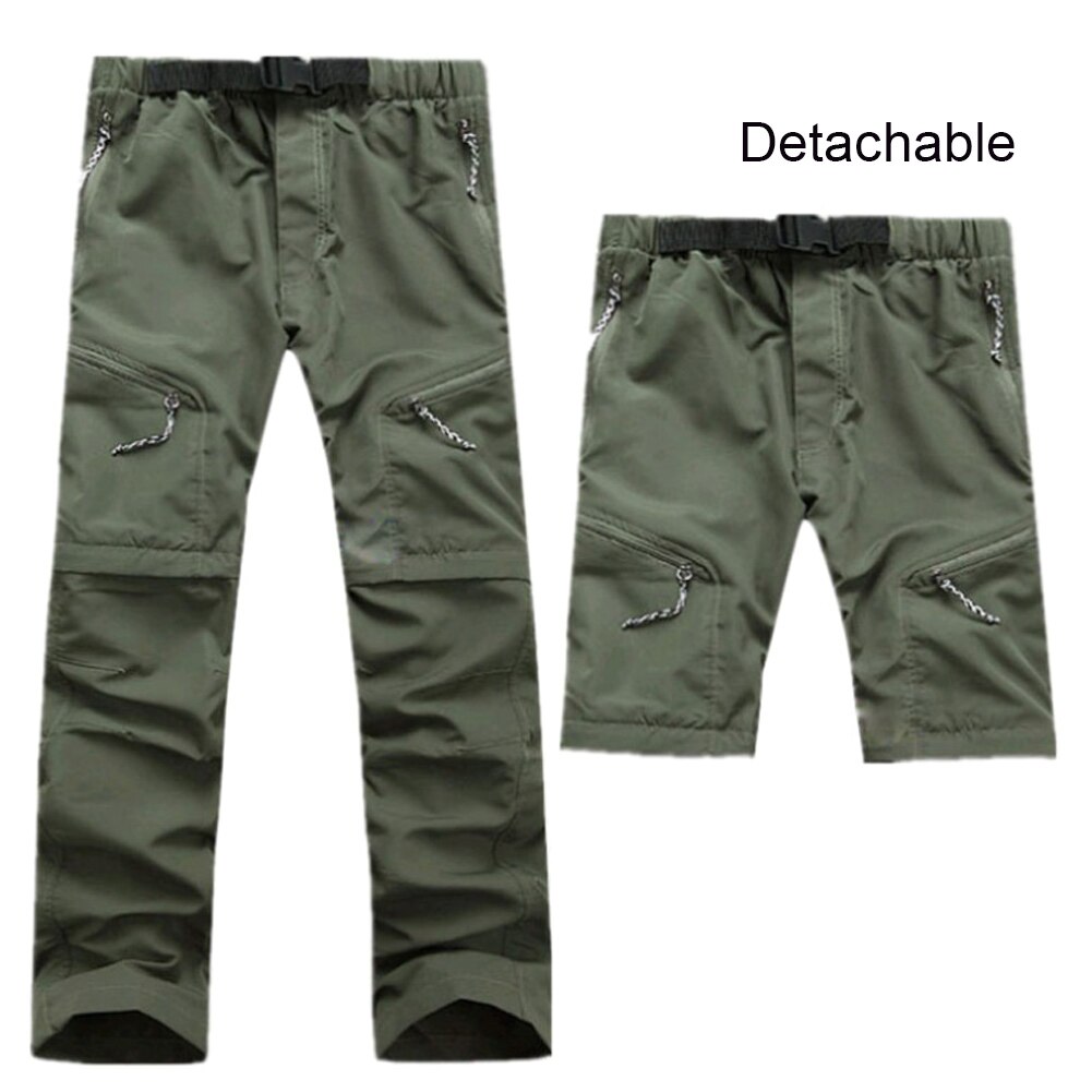 Nieuw Outdoor Sport sneldrogende Broek Mannen Vrouwen Wandelen Broek Lange Korte Broek Afneembare: M / Army Green