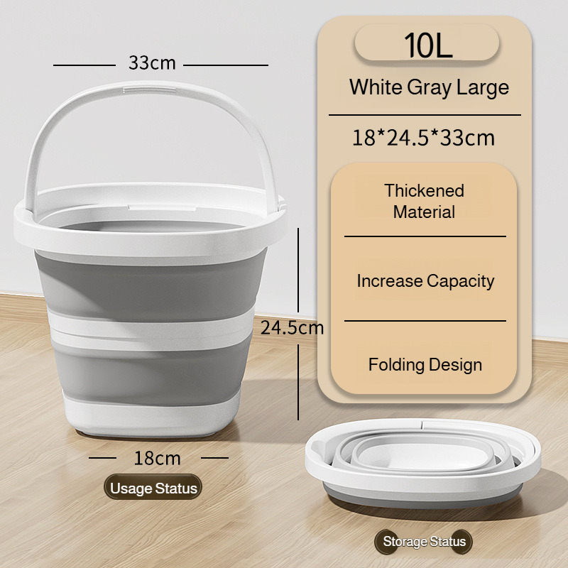 【bärbar hopfällbar vattenhink】mångsidig förtjockad vattenhink med stor kapacitet - campingplastbalja för hem, utomhusbruk, trädgårdsskötsel: Ljusgrön