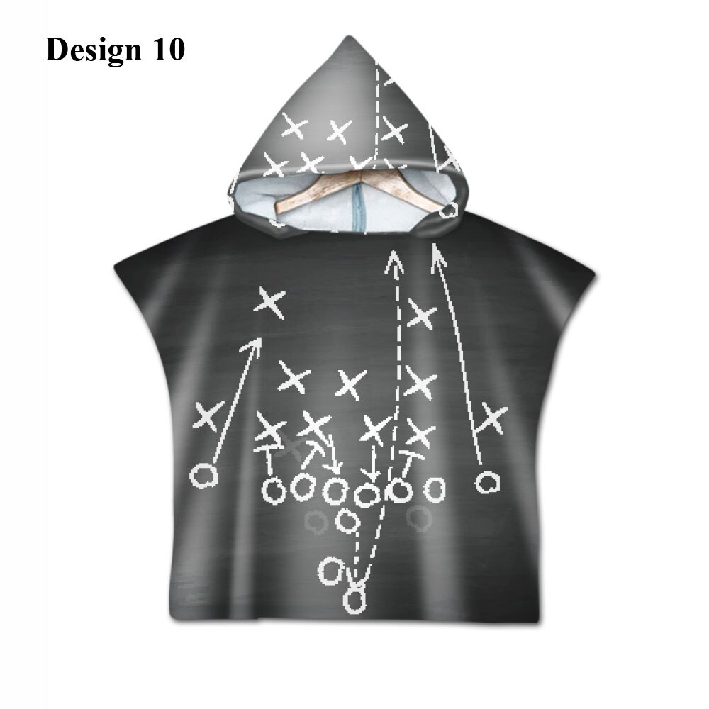 Novelty Sport American Football Rugby Baby Kids Kinderen Hooded Handdoek Zwembad Zwemmen Bad Strand Poncho Handdoek Cape: Design 10