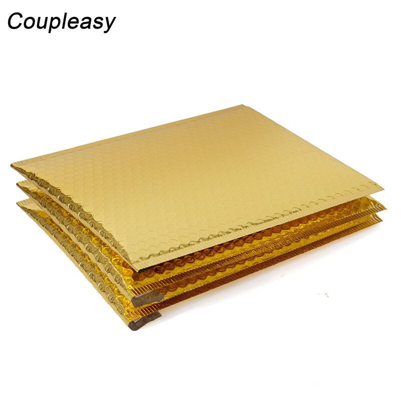 20Pcs/Lot Golden Aluminized Film Bubble Mailer Self Seal Envelopes Padded Envelopes Waterproof Mailing Bag