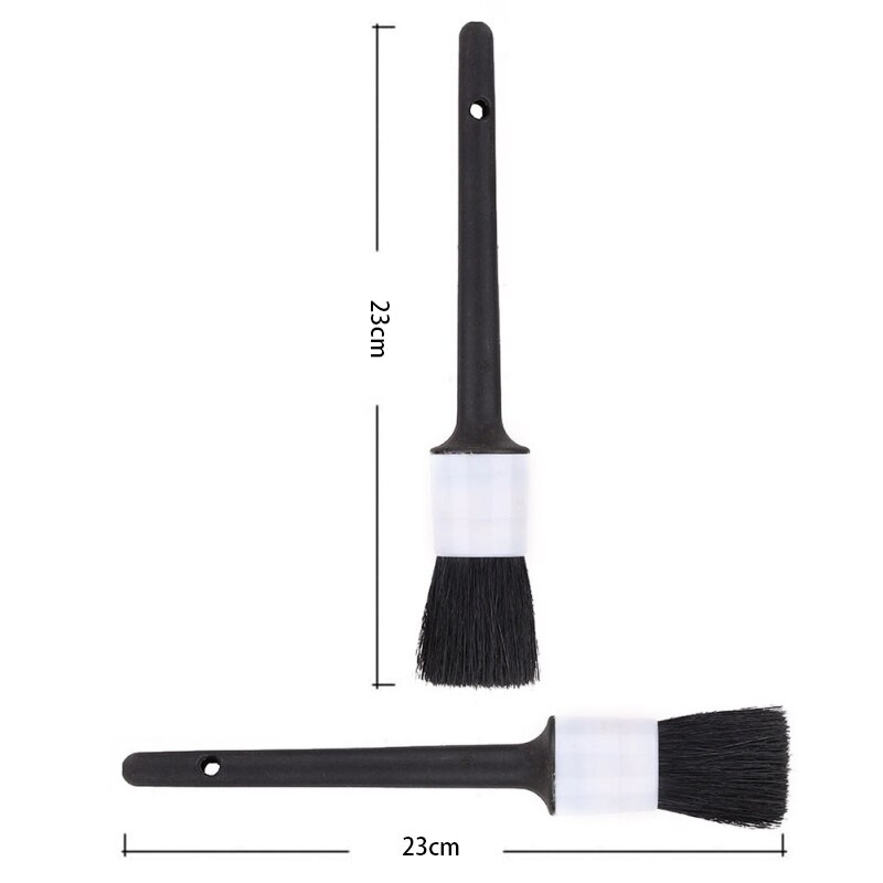 Brocha de jabalí Natural para Limpieza del cabello, producto de herramientas con detalles para el coche, 1 Uds. De accesorios con estilo para el salpicadero y las ruedas: Small brush No. 18