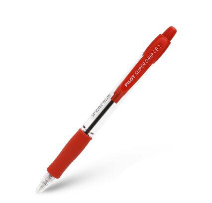 Pilot BPGP-10R SUPER GRIP Ballpoint Pens Ball Point Pen transparent plastic 0.7mm Office School Supplies 1 Piece: Red