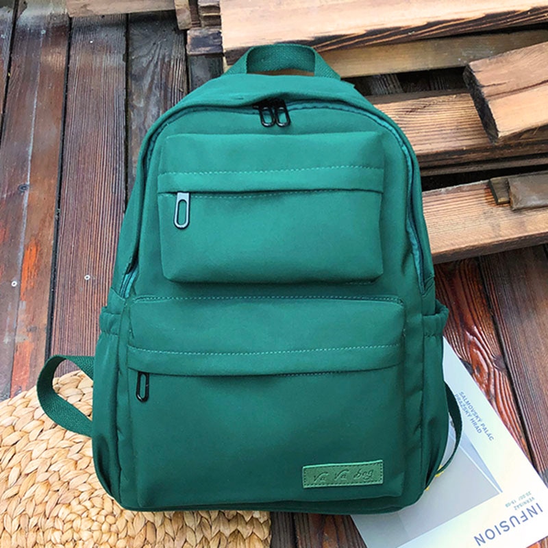 HOCODO, mochila de Color sólido, mochila para mujer, mochila para mujer de nailon resistente al agua, mochila grande para mujer, mochila escolar para adolescentes