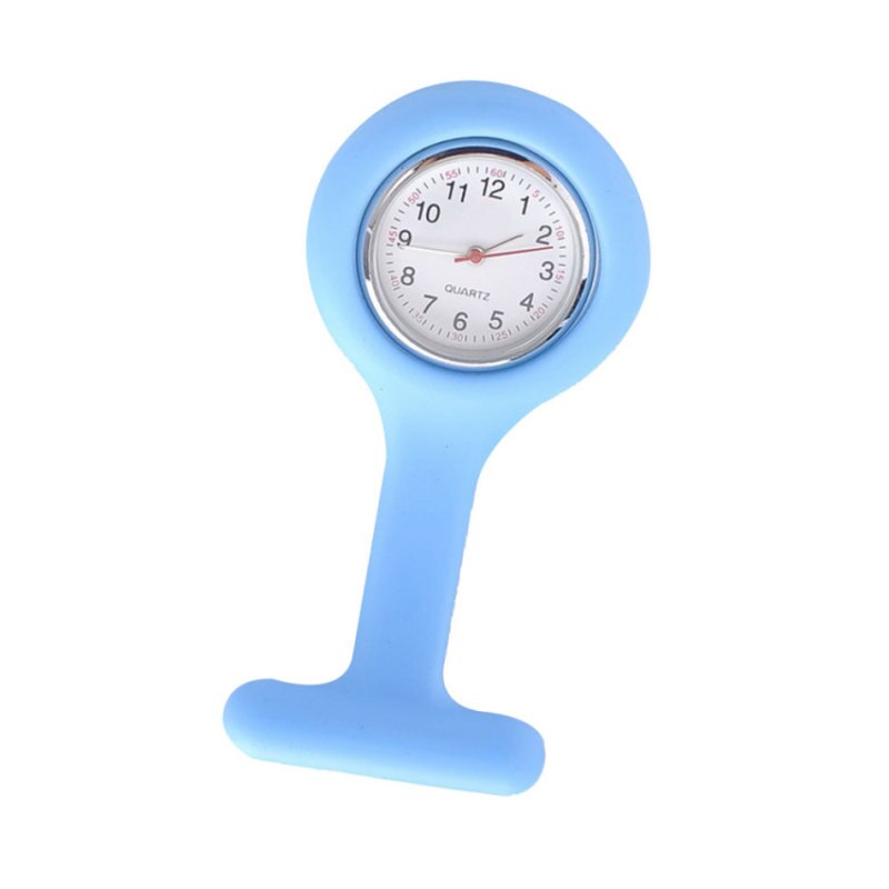 Dictac Lichtblauw Verpleegkundige Siliconen Horloge T Vorm Vrijetijdsbesteding Mode Multifunctionele Siliconen Klok Stopwatch Ondersteuning
