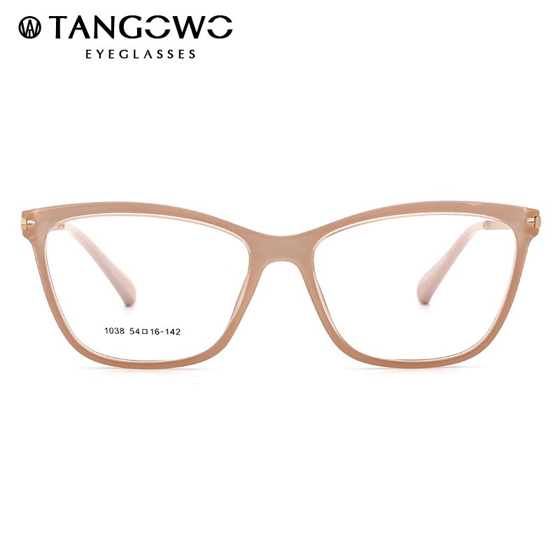 Tangowo  tr90 brilmontuur voor dames, cateye-bril, vintage mypoia, volledig optische bril op sterkte, 1038 monturen