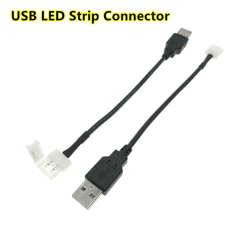 USB LED Strip Connector 2pin 8mm/10mm voor 5 V LED Strip 5 stks/partij. Hoeft Solderen