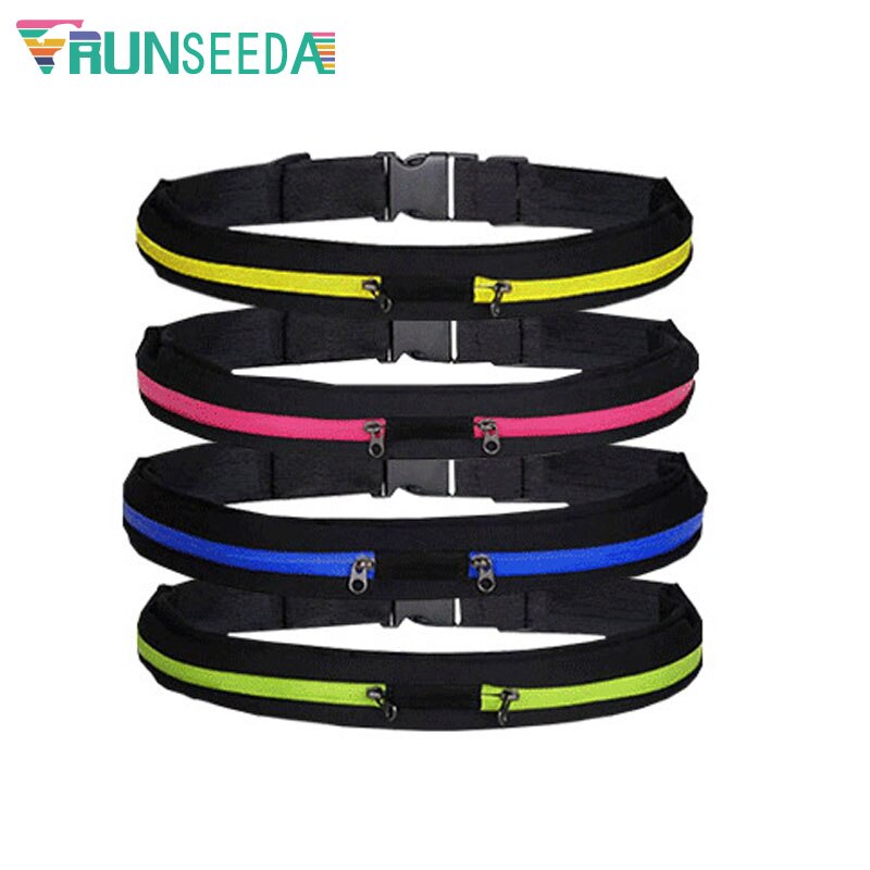 Runseeda-riñonera para correr para hombre y mujer, cinturón para gimnasio, Fitness, trotar, bolsillo, bolsa para deportes al aire libre, ciclismo, soporte para teléfono móvil