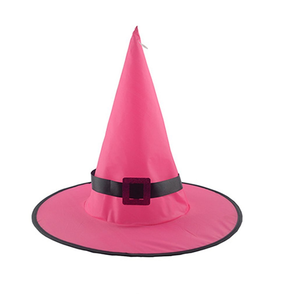 1 stk halloween hekse hat med led lys glødende hekse hat hængende halloween indretning suspension træ glødende hat til børn: Rosenrød