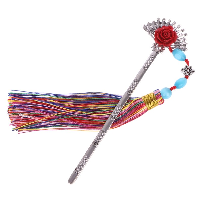 Chinese Style Vintage Classic Metal Bookmark Tassel Beads School Office Supplies P82A: 2